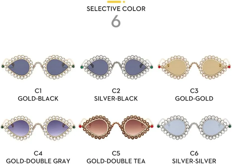 Vintage Cat Eye Sunglasses Men Women Oval Crystal Glasses Eyewear UV400