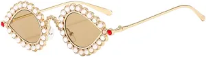 Vintage Cat Eye Sunglasses Men Women Oval Crystal Glasses Eyewear UV400