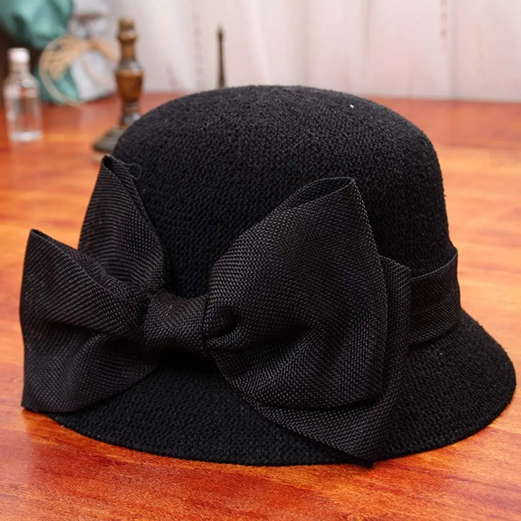Vintage Floral Dress Cloche Hat 1920s Foldable Summer Beach Stra𝐰 Bowler Hats Sun Church Hat for Women