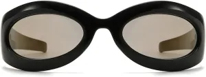 Vintage Oval Cat Eye Y2K Sunglasses For Women Men Luxury Punk Wrap Around Sun Glasses UV400 Unisex Sports Goggles N48