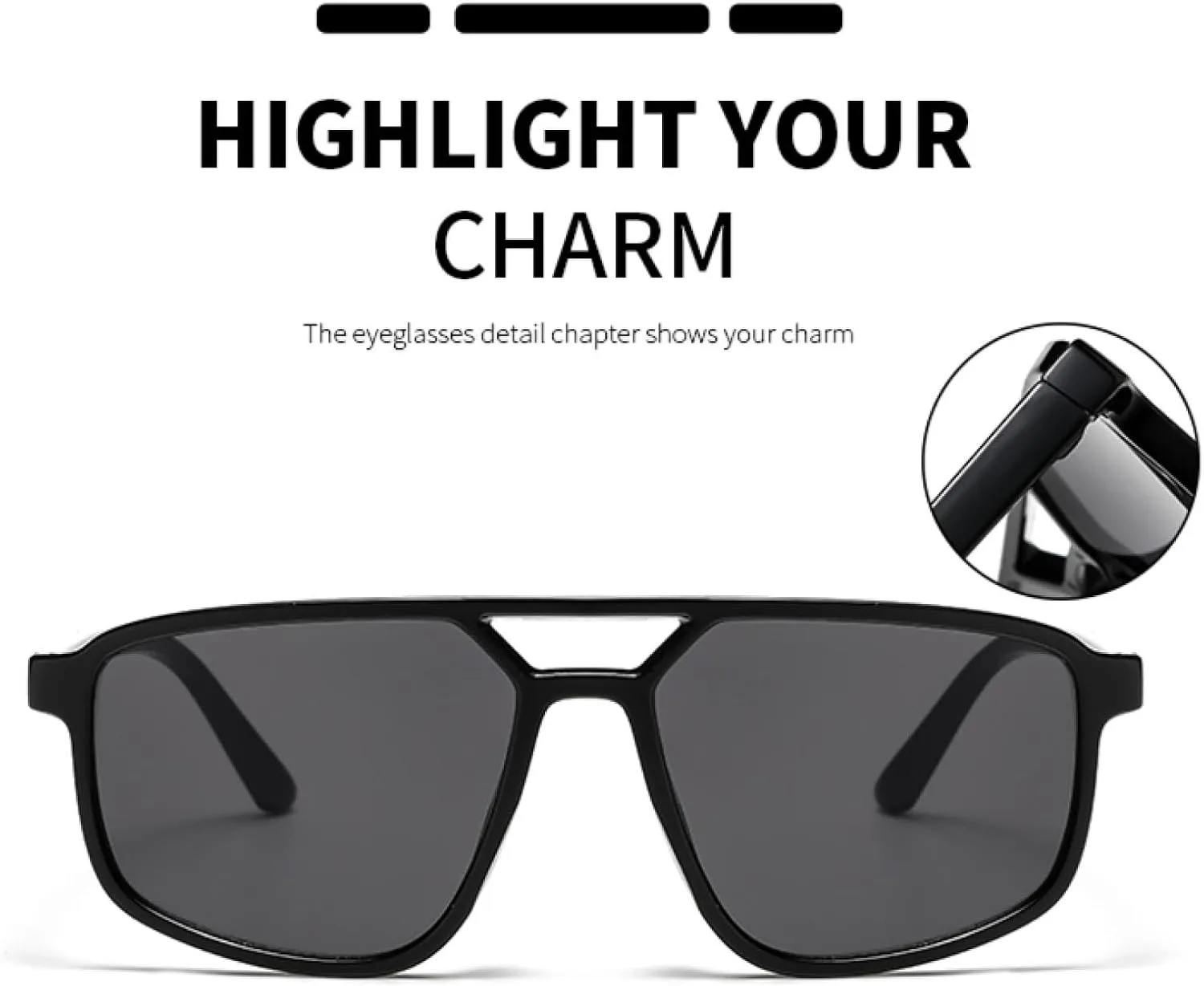Vintage Small Frame Sunglasses for Women Double Bridge Men Fashion Luxury Trendy
