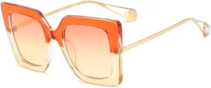 Vintage Women Sunglasses Fashion Oversized Pearl Cat Eye Big Alloy Sun Glasses Female Elegant Eyewear Shades Lady