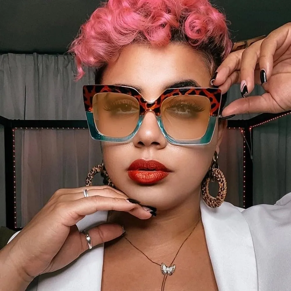 Vintage Women Sunglasses Fashion Oversized Pearl Cat Eye Big Alloy Sun Glasses Female Elegant Eyewear Shades Lady