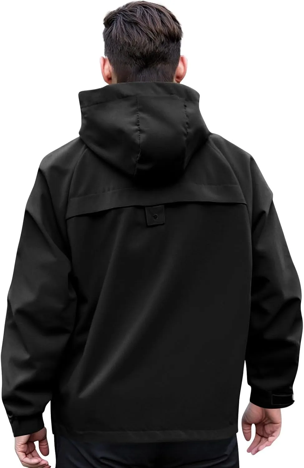 WANZZXCSL Men's Raincoat Waterproof Jacket with Hood Lightweight Rainproof Coat Outdoor Big and Tall Tactical Rain Jacket