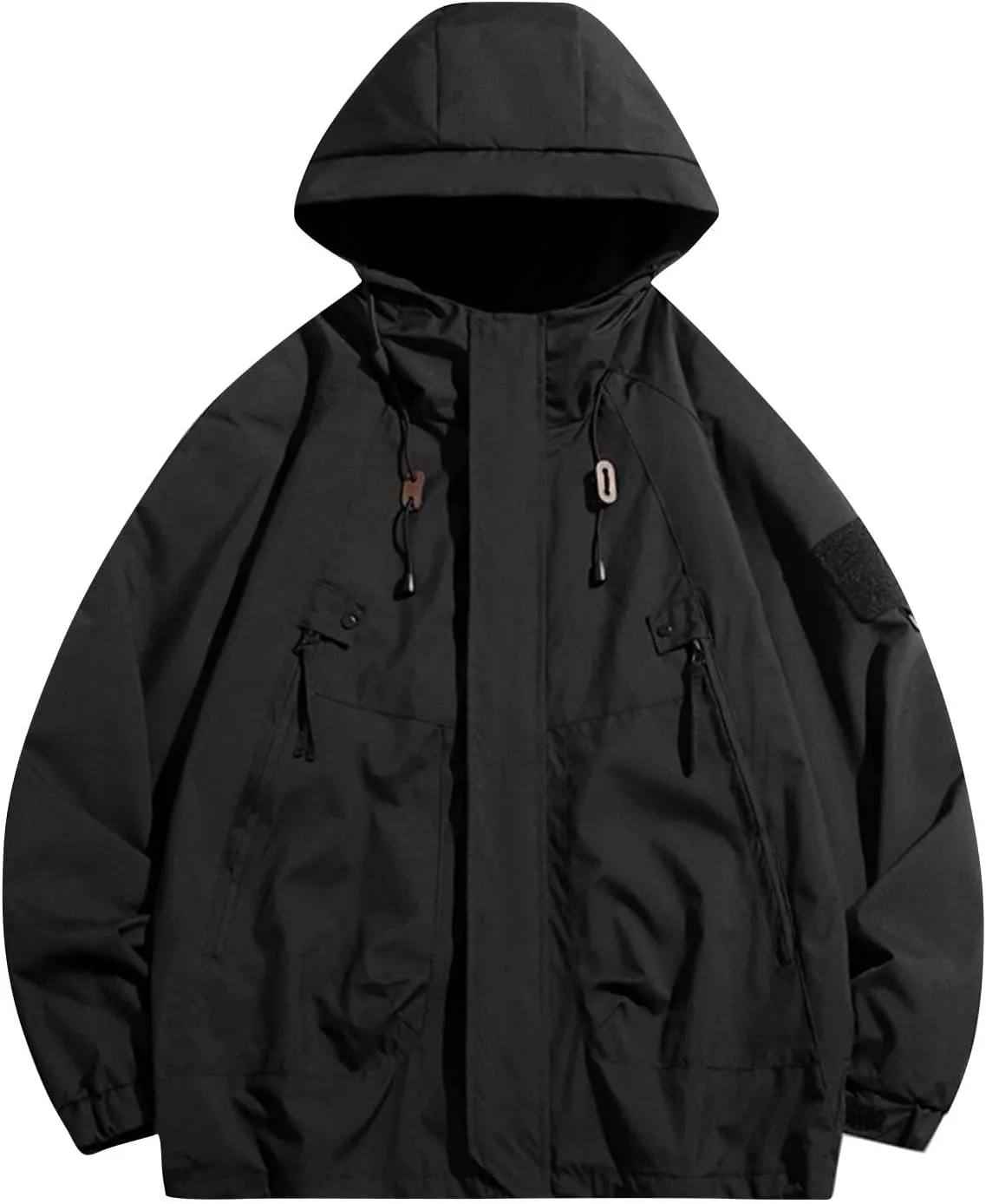 WANZZXCSL Men's Raincoat Waterproof Jacket with Hood Lightweight Rainproof Coat Outdoor Big and Tall Tactical Rain Jacket