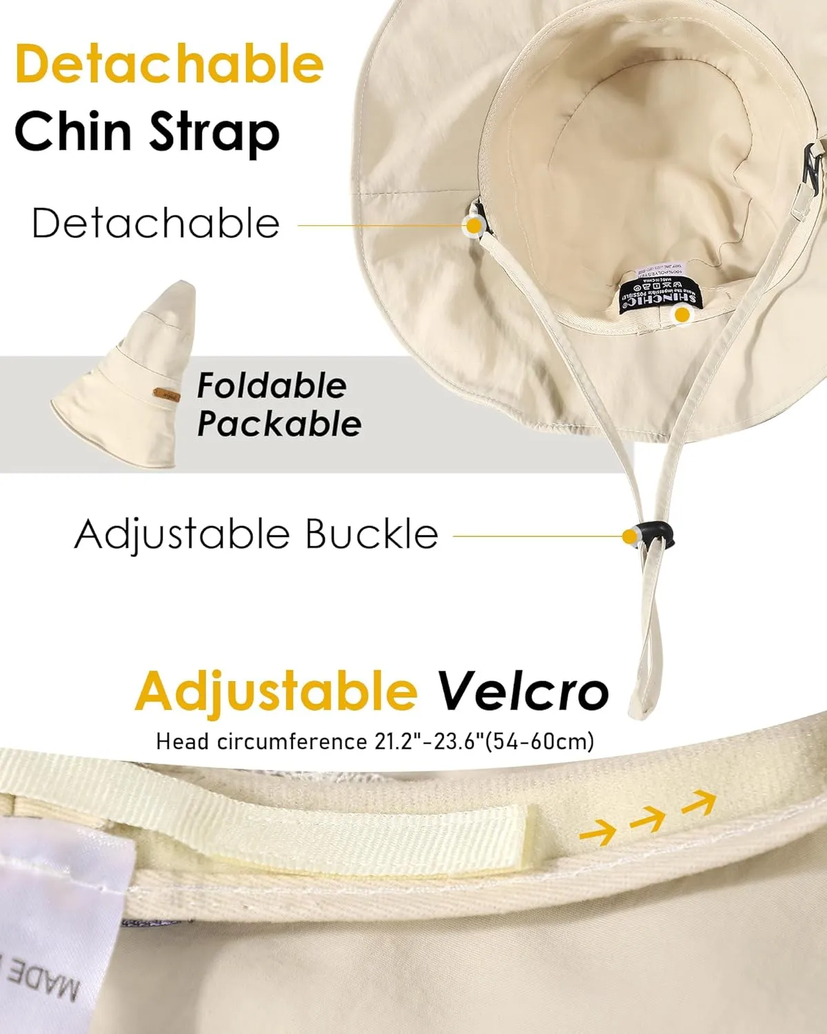 Waterproof Bucket Hats for Women Men Foldable Brim UPF 50  Floppy Cowboy Rain Hat UV Protection Boonie Sun Hats for Hiking