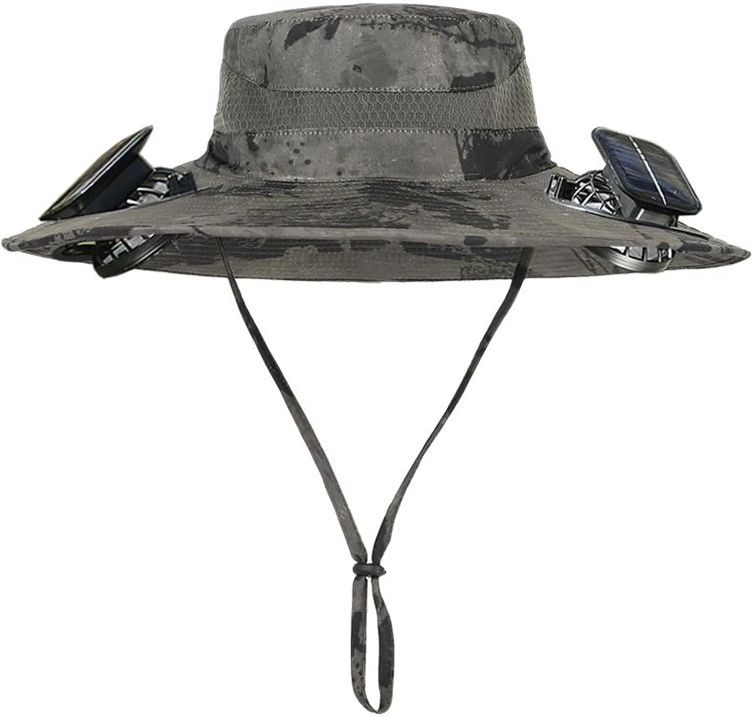 Wide Brim Fan Hat Solar Powered, UPF 50  Solar Power Fan Bucket Hat for Camping Hiking Fishing Outdoor Beach