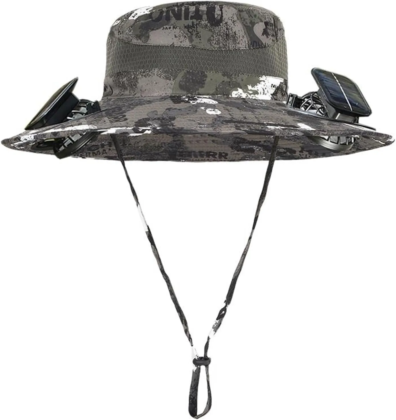 Wide Brim Fan Hat Solar Powered, UPF 50  Solar Power Fan Bucket Hats for Hiking Fishing Beach Camping Outdoor