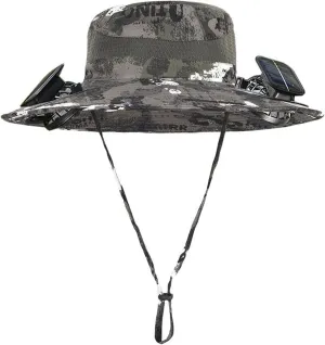 Wide Brim Fan Hat Solar Powered, UPF 50  Solar Power Fan Bucket Hats for Hiking Fishing Beach Camping Outdoor