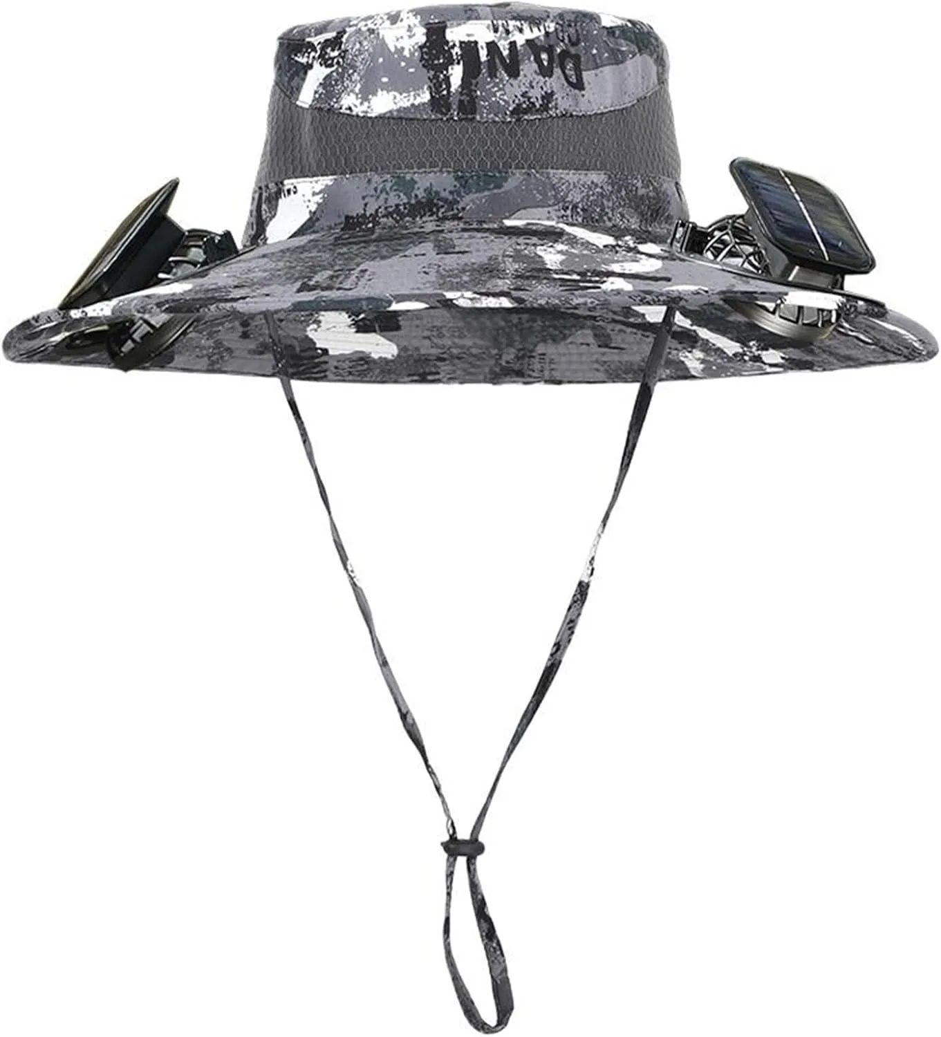 Wide Brim Hat with Fans Solar Power, UPF 50  Solar Panel Fan Hat for Fishing Camping Hiking Outdoor Beach