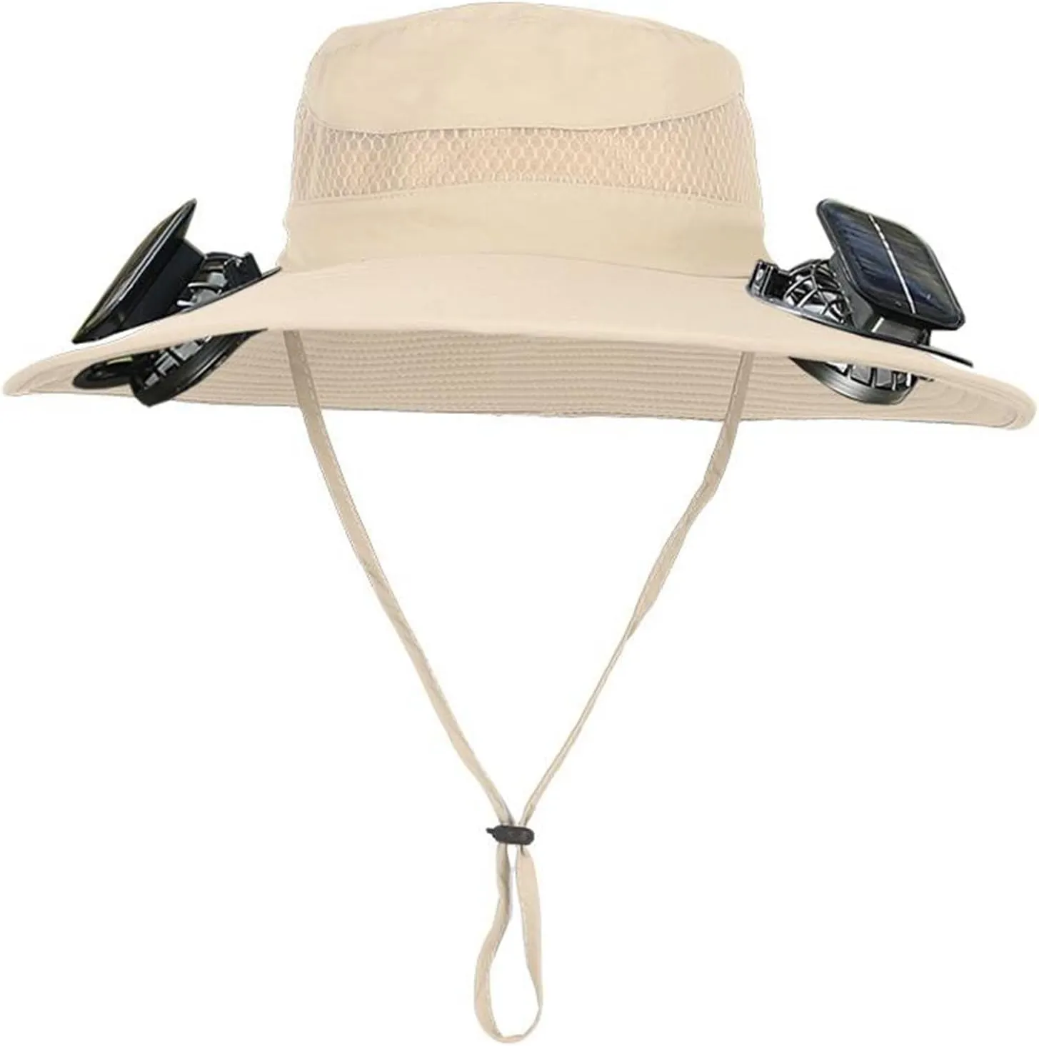 Wide Brim Solar Powered Hat Fan, UPF 50  Solar Panel Fan Hat for Camping Hiking Outdoor Beach Fishing