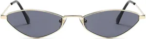 willochra Retro Small Triangle cat eye Sunglasses Womens Mens Vintage Narrow Irregular Hippie punk Metal Glasses Shades