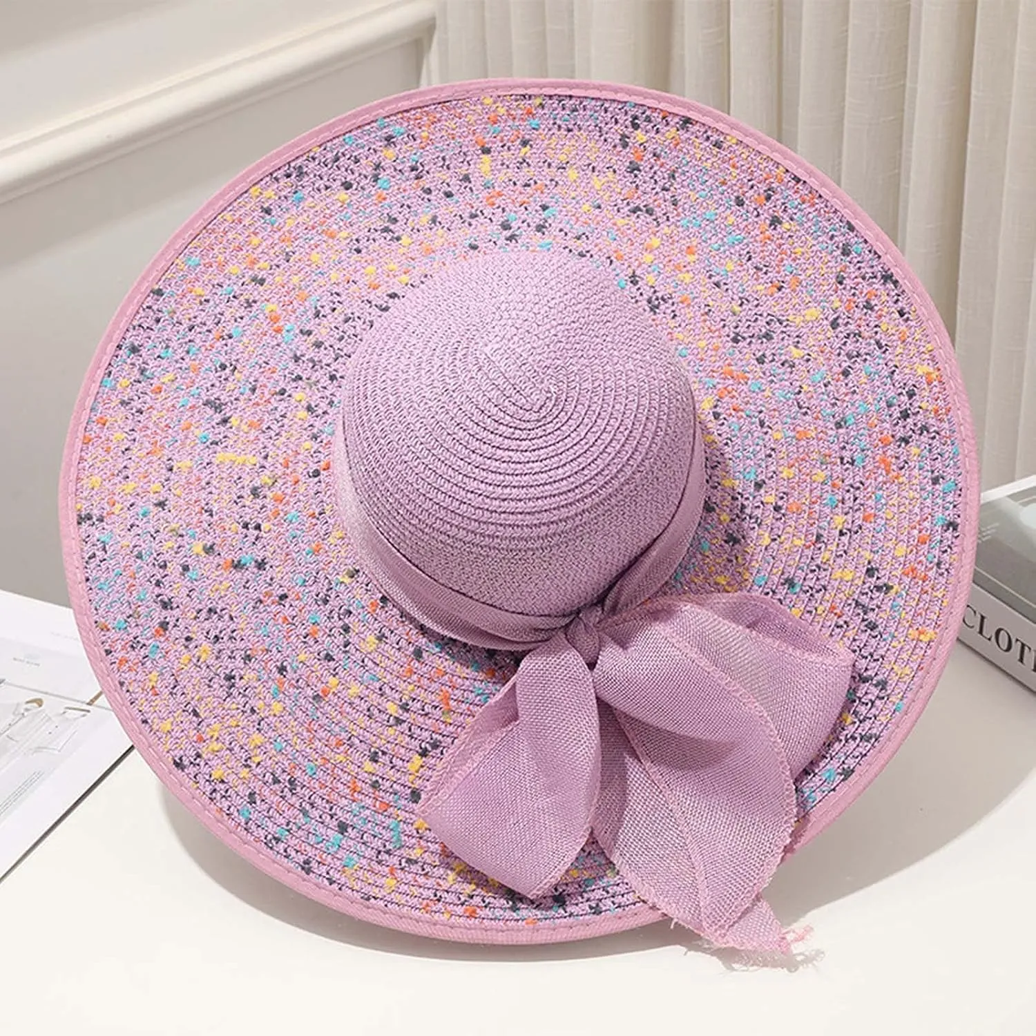 Women Hat Church Dress Fascinator Bridal Tea Party Wedding Hats for Flower Wide Brim Sun Hat