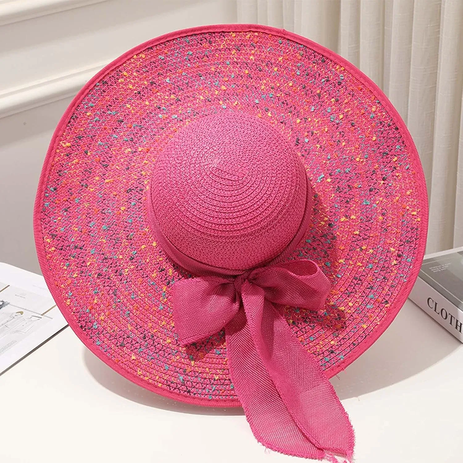 Women Hat Church Dress Fascinator Bridal Tea Party Wedding Hats for Flower Wide Brim Sun Hat