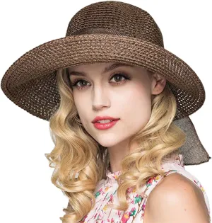 Women Hat Wide Brim Beach Sun Cap Foldable Large Lady Floppy for Travel Decoration Summer Vacation Birthday