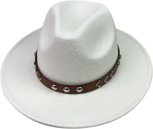Women Men Wool Panama Hat Travel Fedora Beach Hat Fall Casual Wide Brim Church Hat