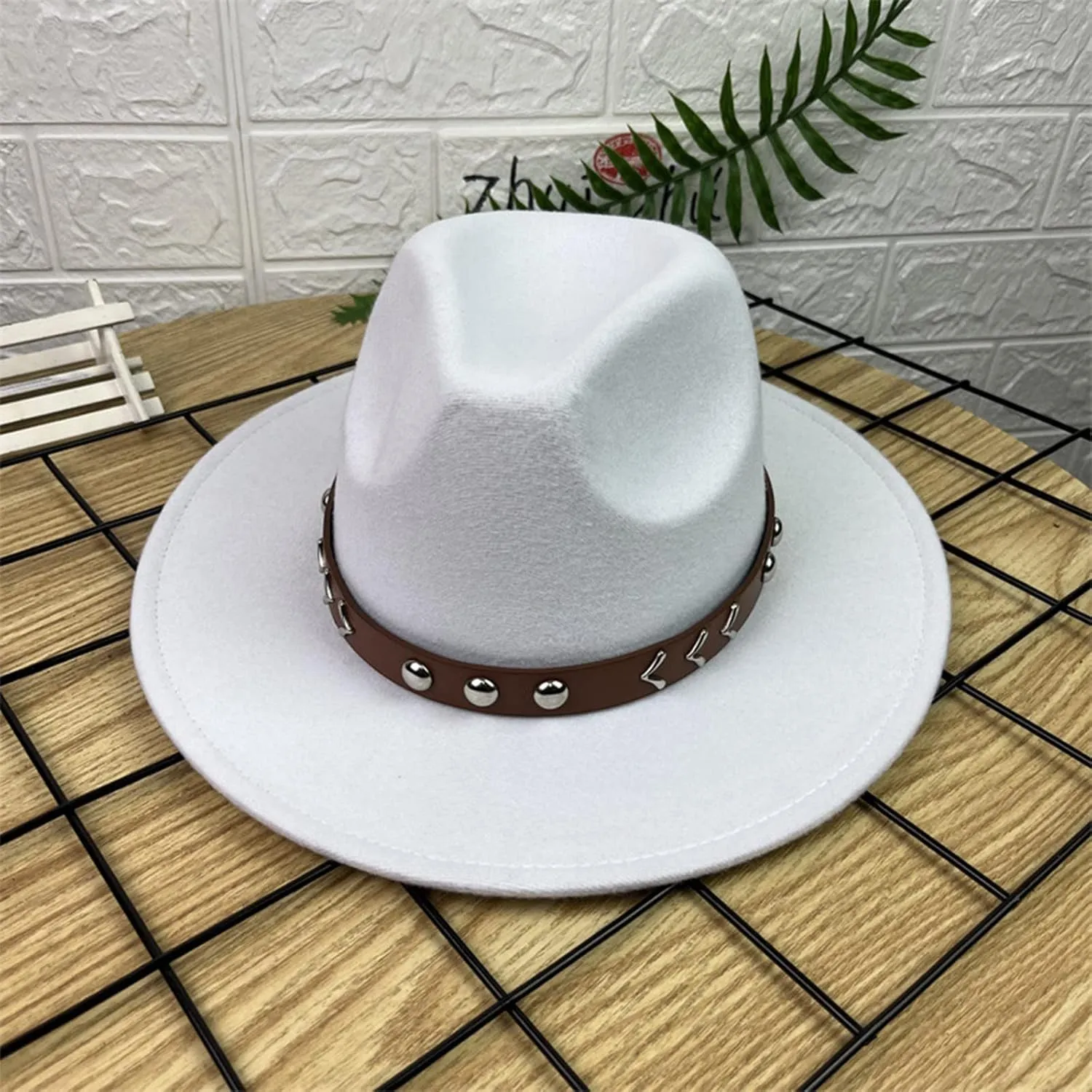 Women Men Wool Panama Hat Travel Fedora Beach Hat Fall Casual Wide Brim Church Hat