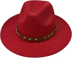 Women Men Wool Panama Hat Travel Fedora Beach Hat Fall Casual Wide Brim Church Hat