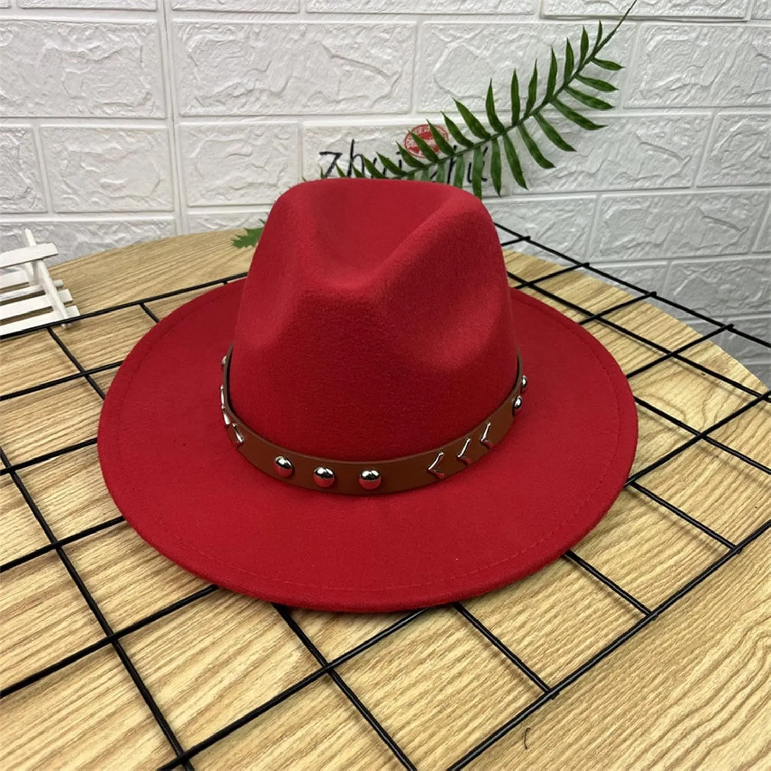 Women Men Wool Panama Hat Travel Fedora Beach Hat Fall Casual Wide Brim Church Hat