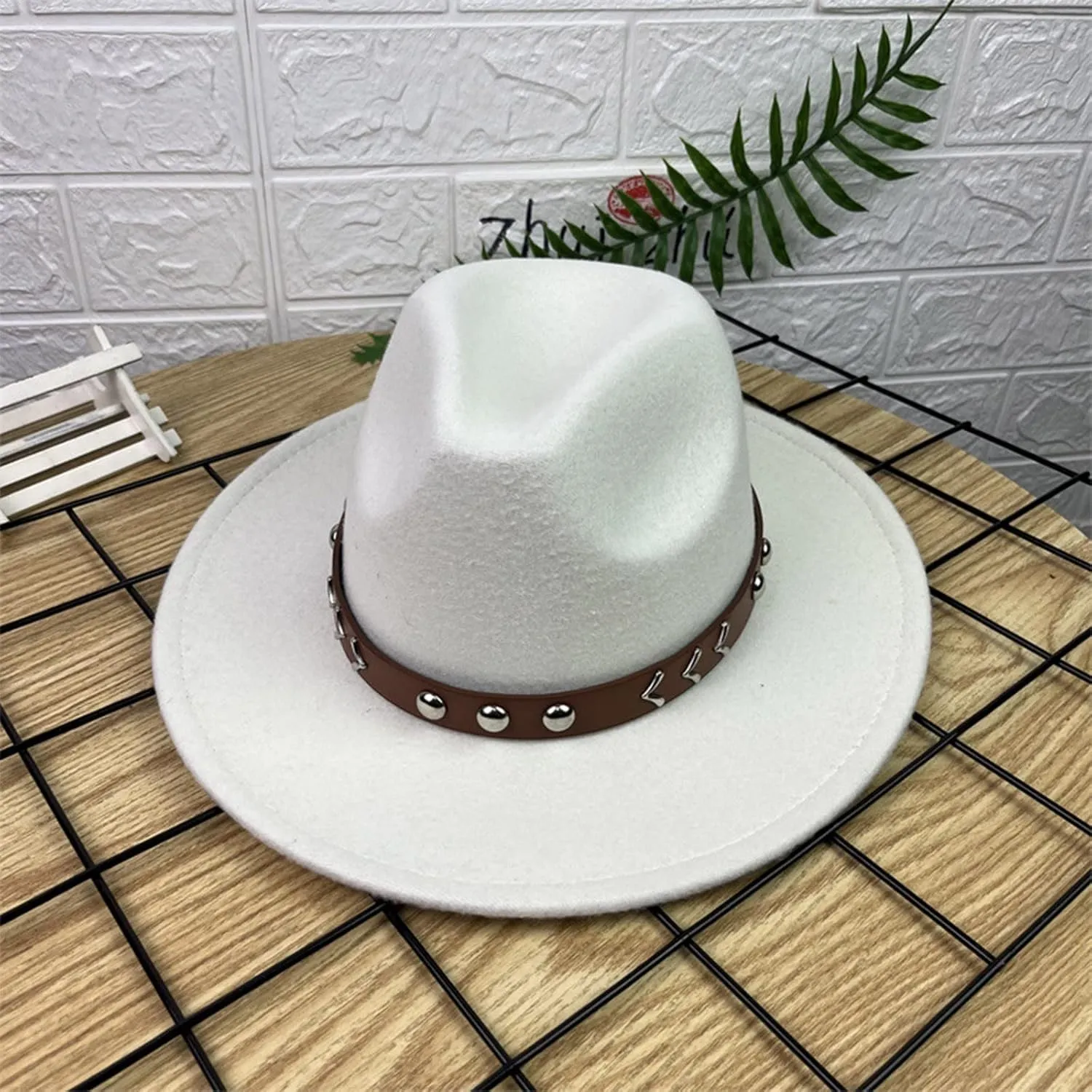 Women Men Wool Panama Hat Travel Fedora Beach Hat Fall Casual Wide Brim Church Hat