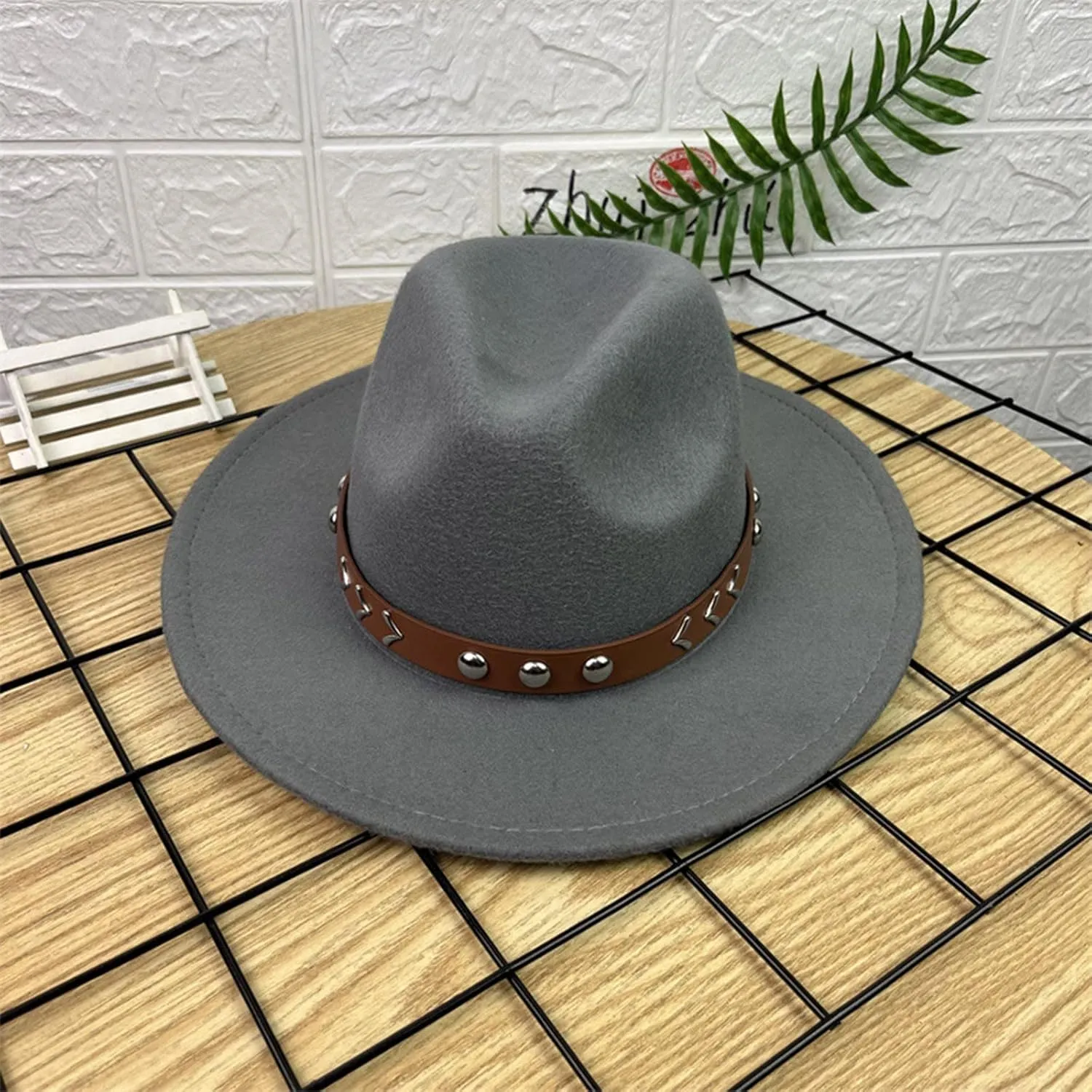 Women Men Wool Panama Hat Travel Fedora Beach Hat Fall Casual Wide Brim Church Hat
