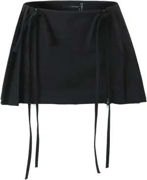 Women Pleated Mini Skirts for Women, Skirt Preppy Women Mini Skirts Mini Skirts Sexy Skorts (Black,S)
