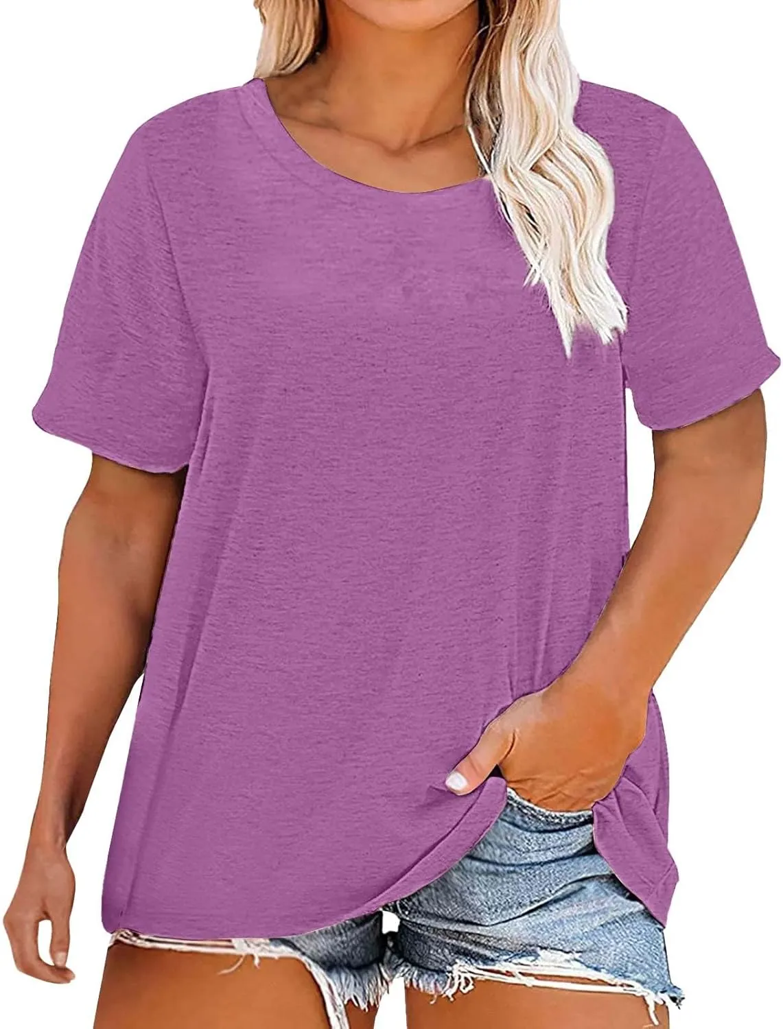 Women Short Sleeve Oversize Shirts Causal Loose Tops Summer Fashion Baggy Solid Soft Gym Clothes Beach Outfits 2025
