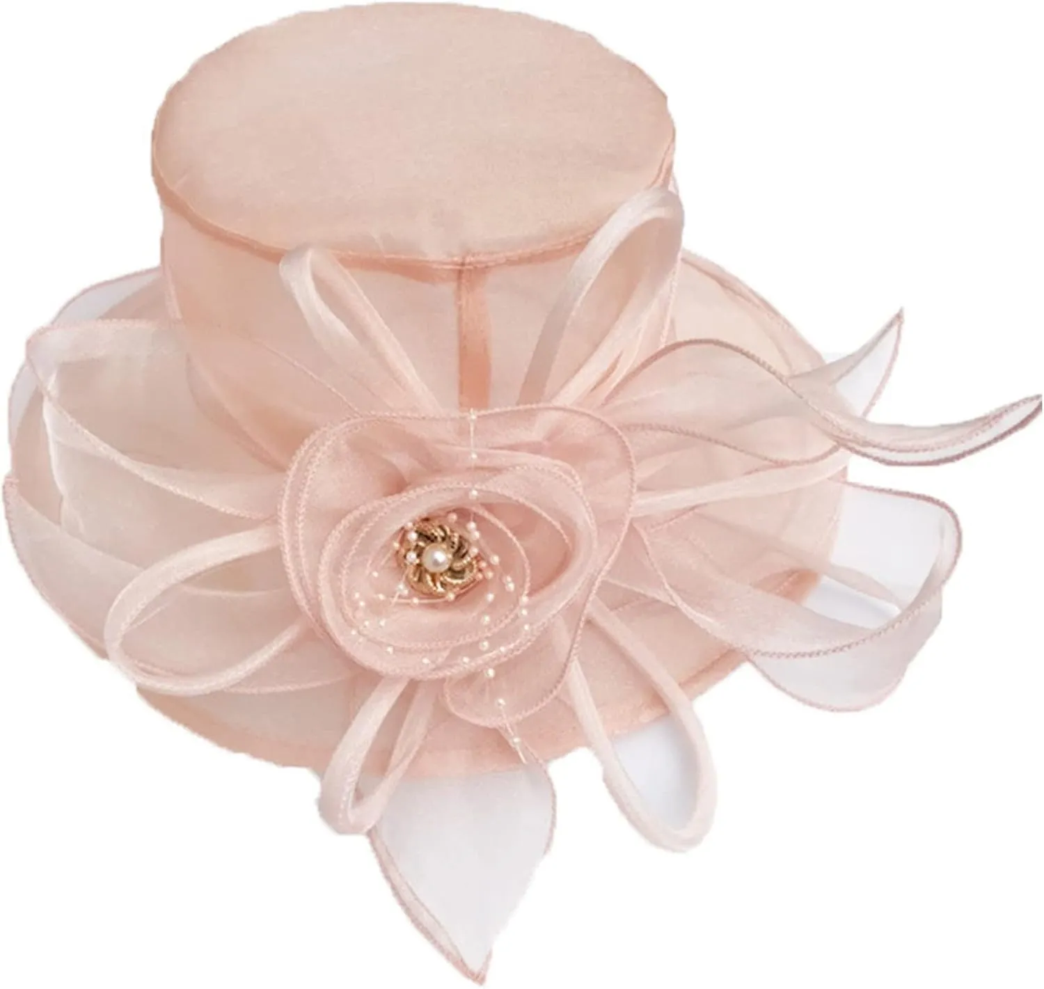 Women Wedding Church Dress Cloche Hat Fascinator Floral Tea Party Bucket Hat Independence Day s Birthday