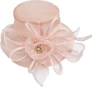 Women Wedding Church Dress Cloche Hat Fascinator Floral Tea Party Bucket Hat Independence Day s Birthday