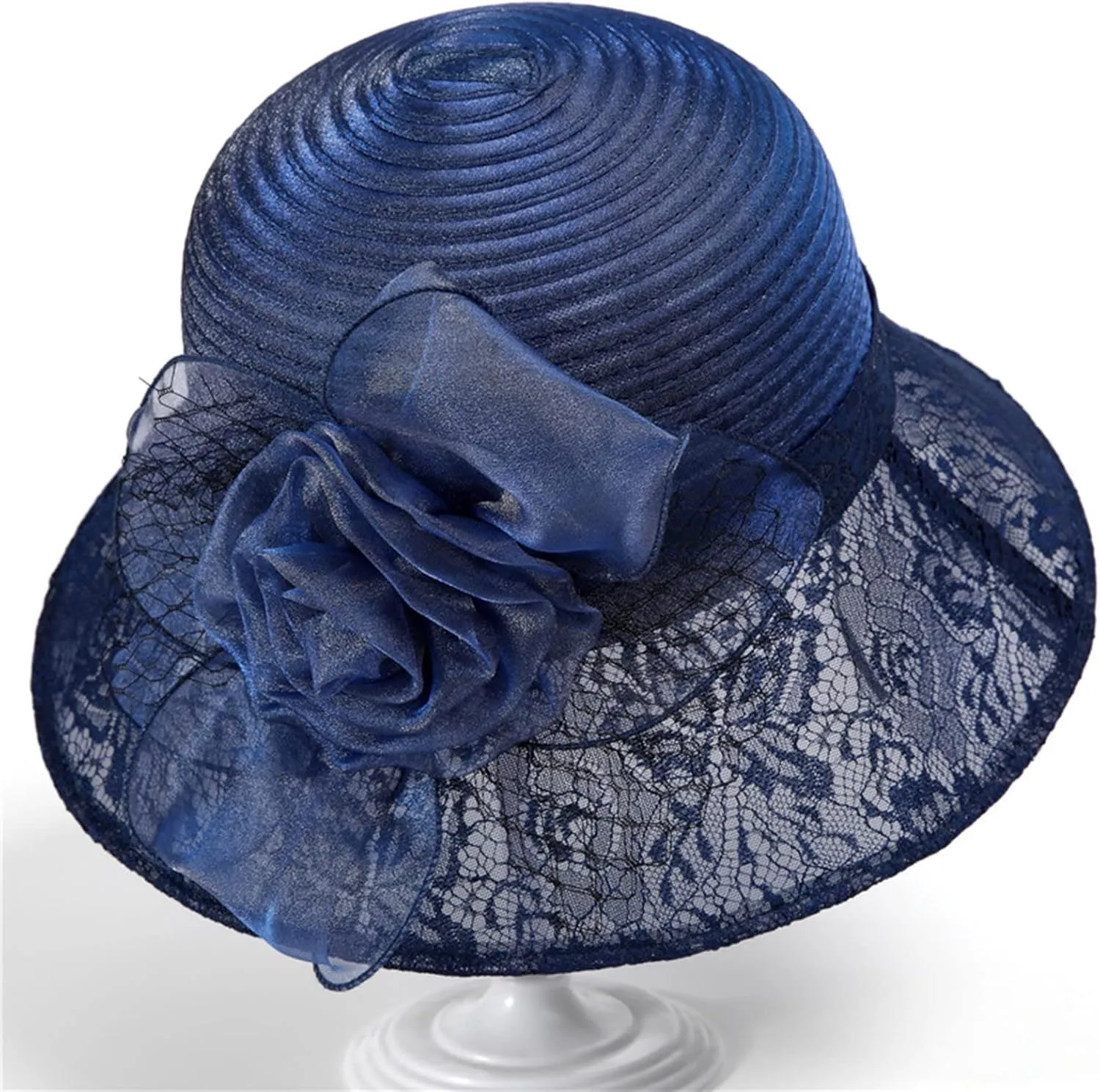 Women Wool Dress Party Church Hats with Floral for Fall Winter Sun Hats for Women