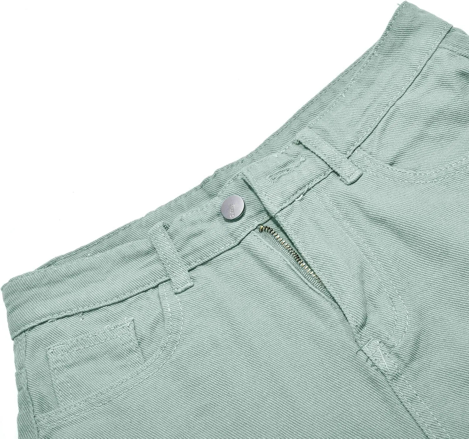 Womens Bermuda Shorts Casual Summer High Waisted Shorts Straight Leg Knee Length Jeans Twill Shorts with Pockets