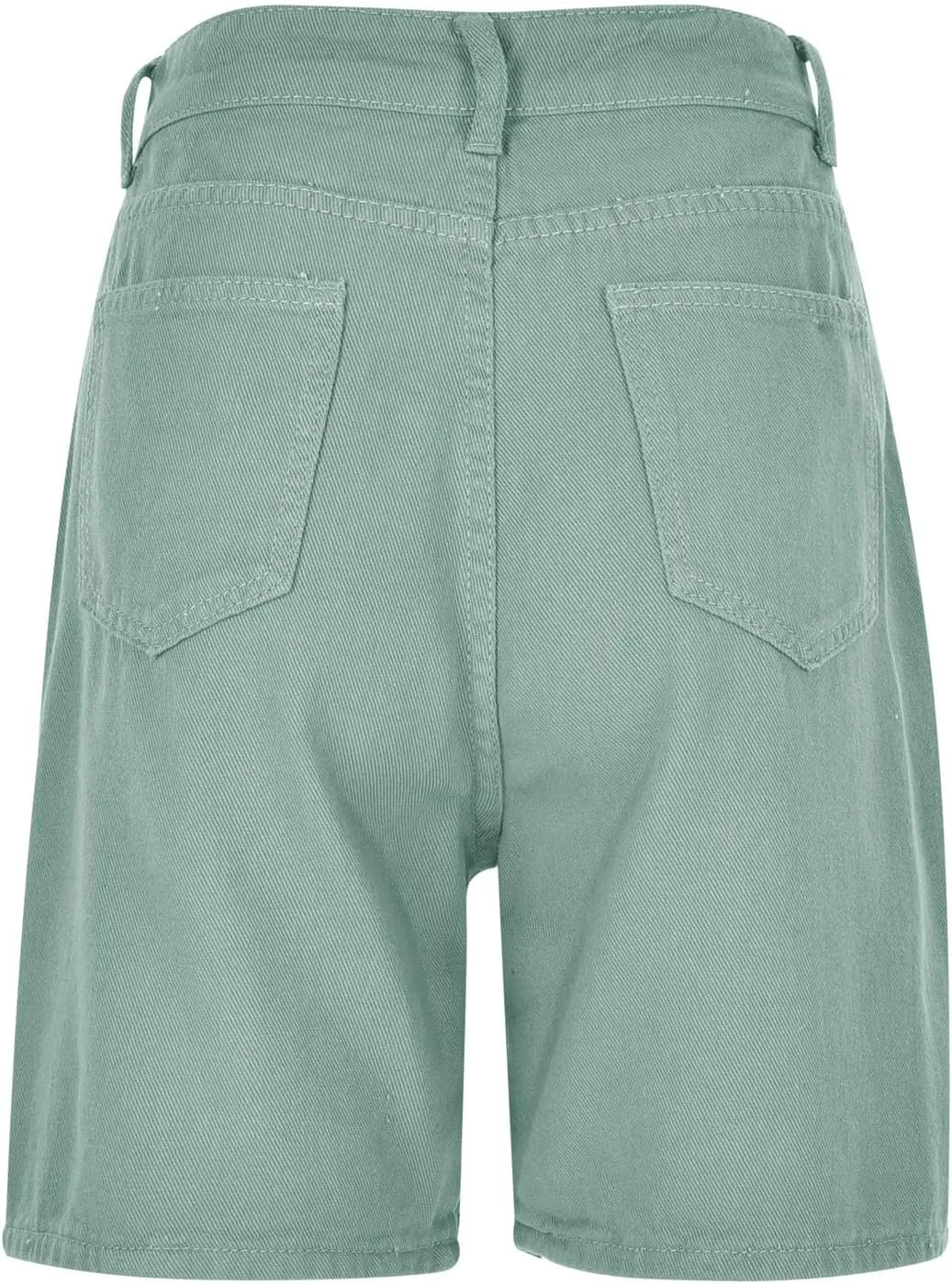 Womens Bermuda Shorts Casual Summer High Waisted Shorts Straight Leg Knee Length Jeans Twill Shorts with Pockets