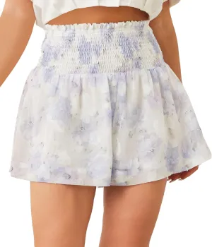 Women's Casual Elastic High Waist Floral Shorts for Women Trendy