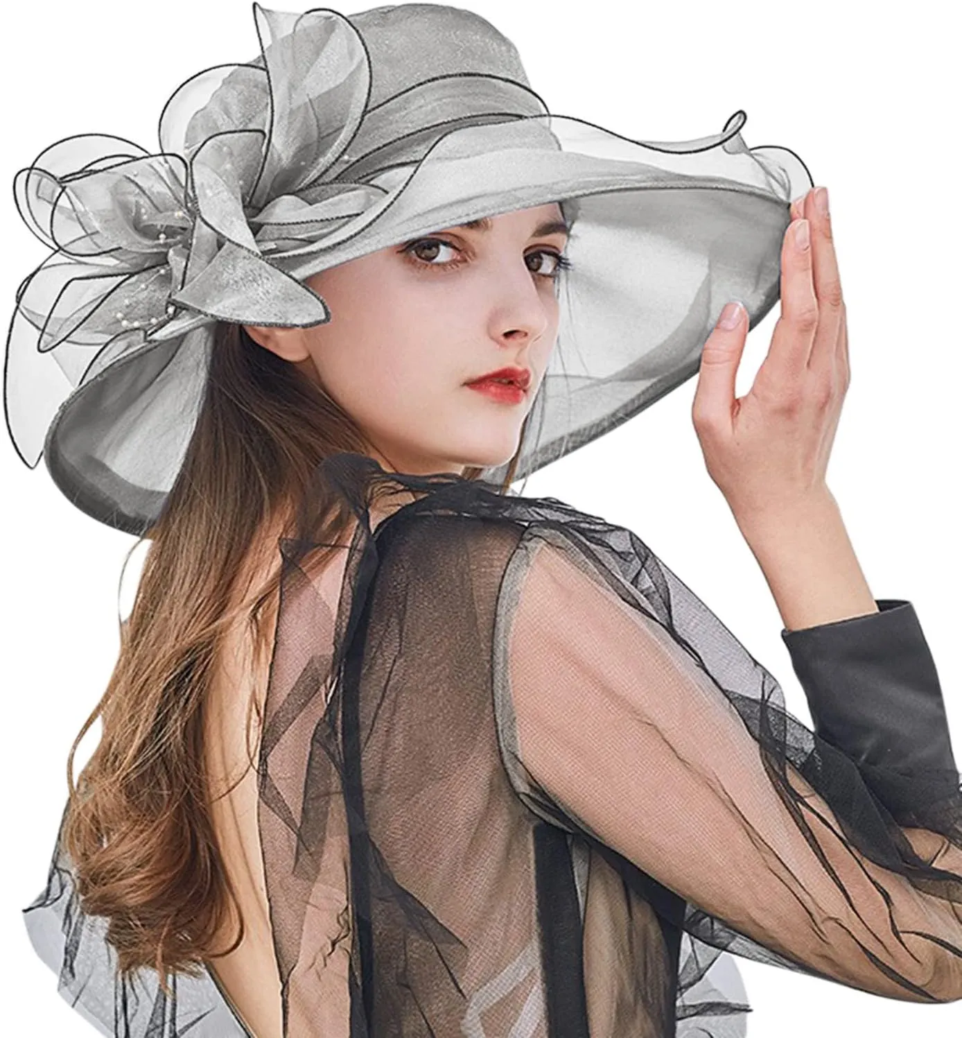 Women's Church Hat 1950 Vintage Fascinator Floral Tea Party Wedding Bucket Hat Fashion Beach Hats s Birthday