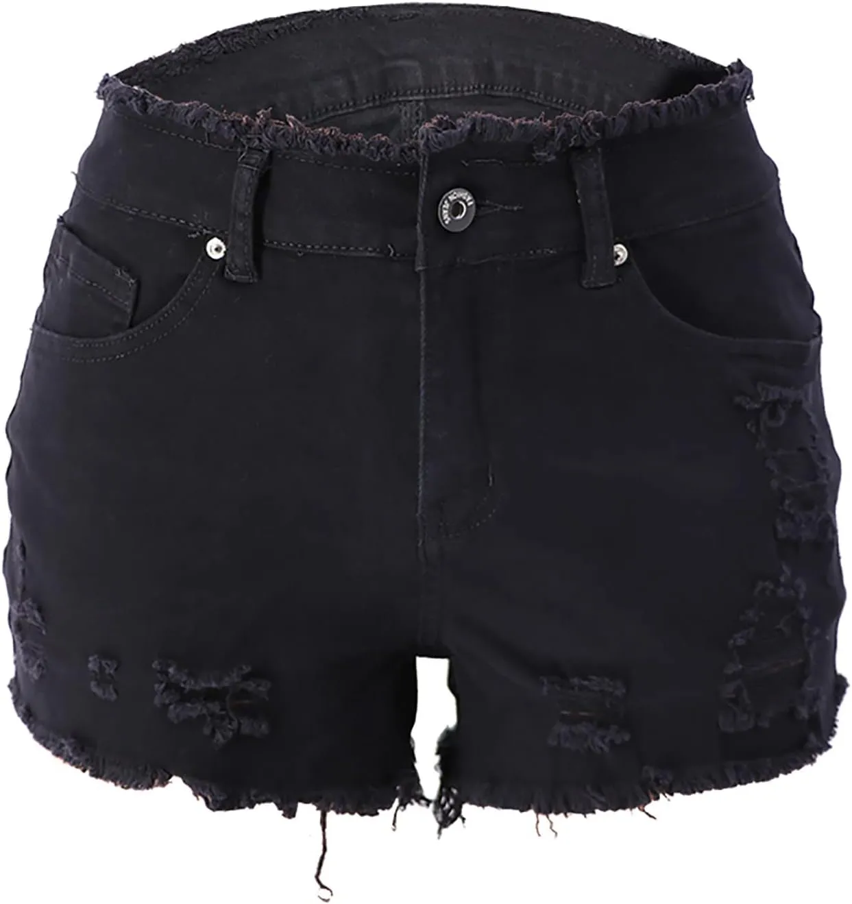 Women's Denim Shorts Hot Shorts Summer Casual High Waisted Raw Hem Stretchy Distressed Ripped Shorts with Pockets