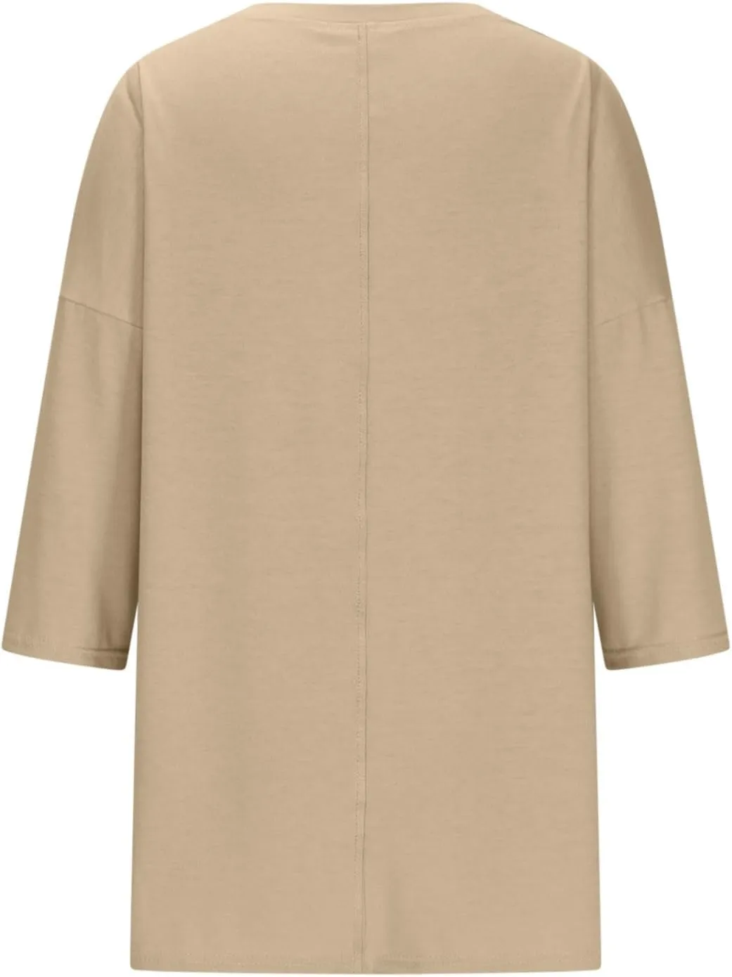 Womens Elbow Length Sleeve Tops with Side Slit Oversized Tees Solid Crew Neck Basic Casual Loose Tunic Tops Tshirt