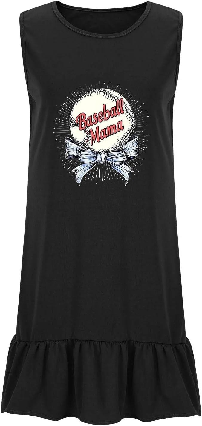 Women's Floral Printed Tank Dress Trendy Crewneck Casual Loose Fit Summer Dresses Flowy Spring Dress
