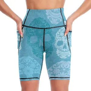 Women's High Waist Fashion Workout Yoga Shorts Tummy Control Athletic Shorts