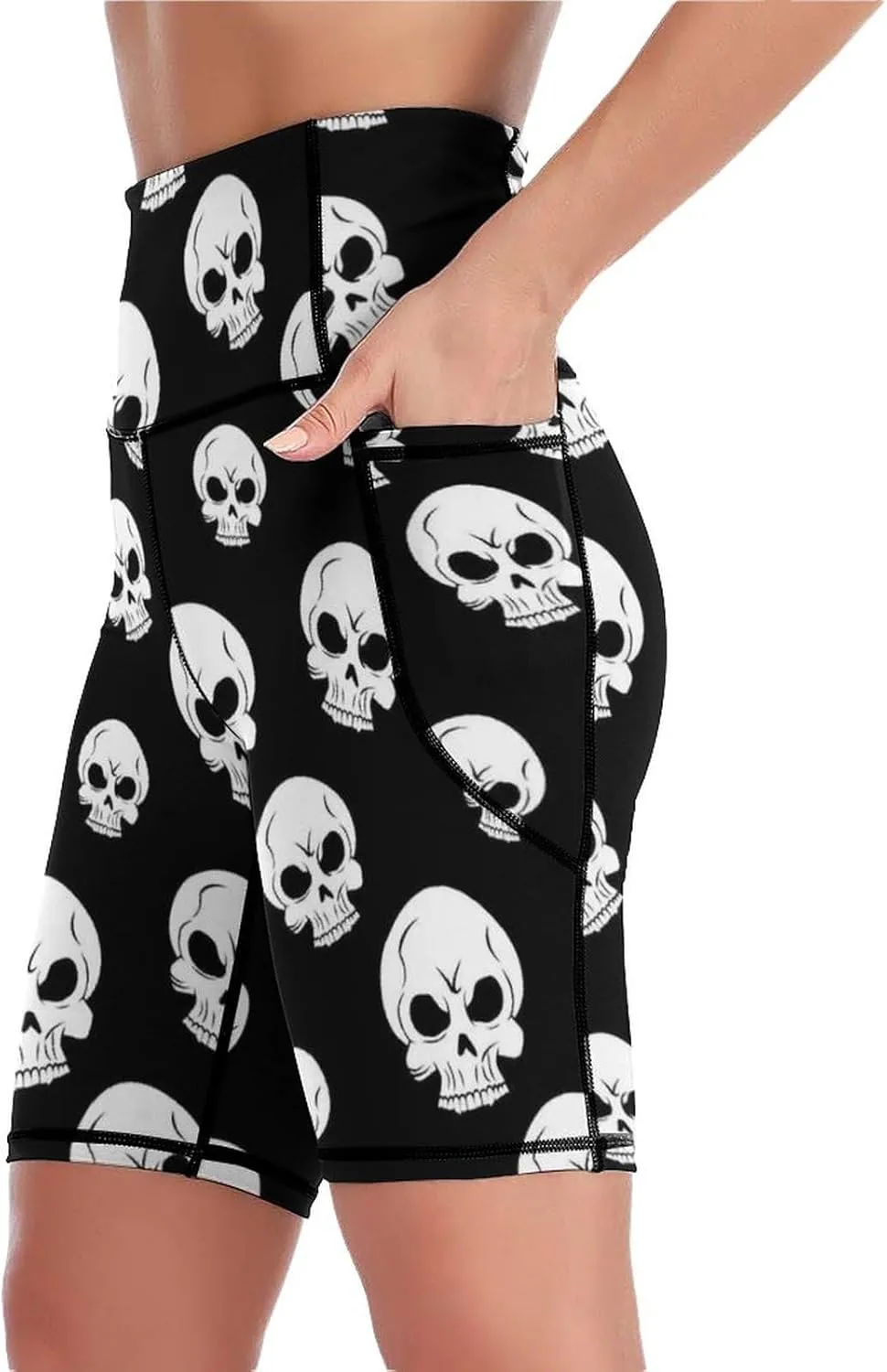 Women's High Waist Fashion Workout Yoga Shorts Tummy Control Athletic Shorts