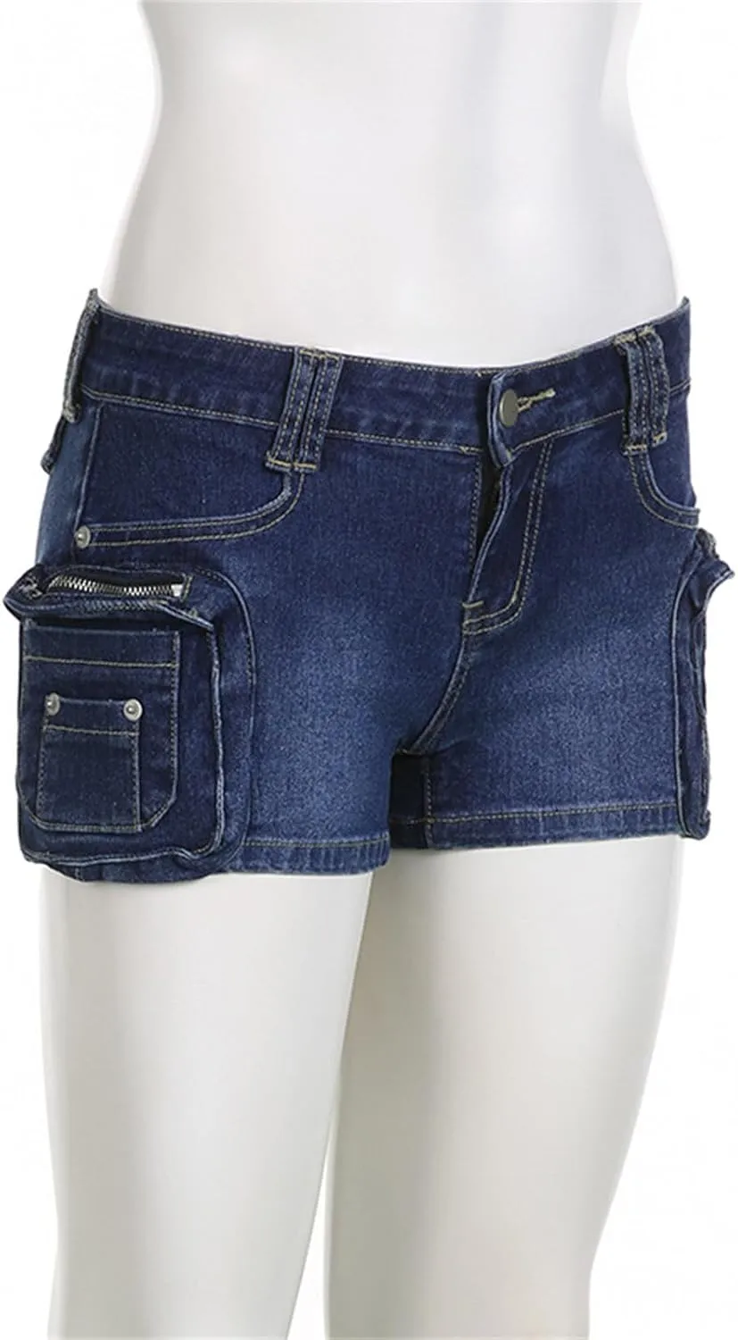 Women's High Waisted Denim Shorts Casual Ripped Summer Hot Short Jeans Raw Hem Stretchy Denim Jeans Shorts