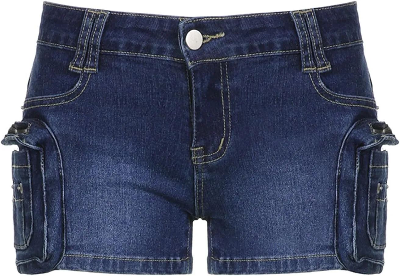 Women's High Waisted Denim Shorts Casual Ripped Summer Hot Short Jeans Raw Hem Stretchy Denim Jeans Shorts