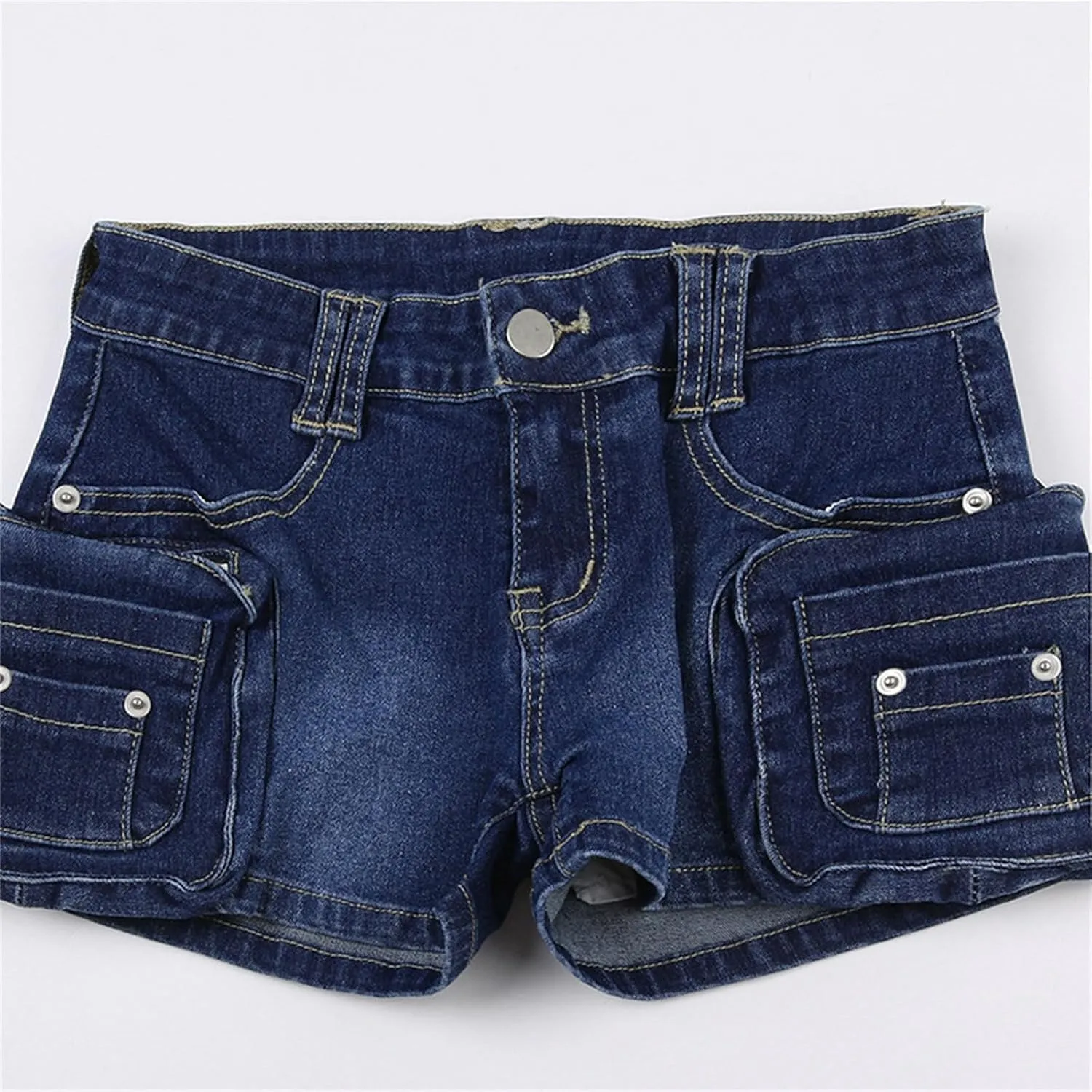 Women's High Waisted Denim Shorts Casual Ripped Summer Hot Short Jeans Raw Hem Stretchy Denim Jeans Shorts