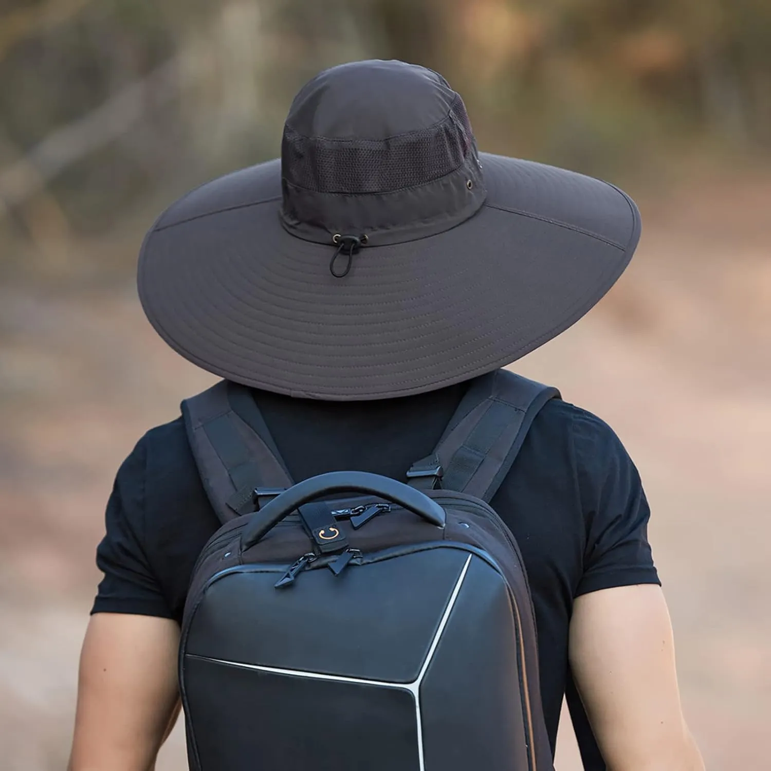 Women's Hiking Hats Ponytail Sun Hat Sun Protective Foldable Mesh Wide Brim Beach Fishing Hat