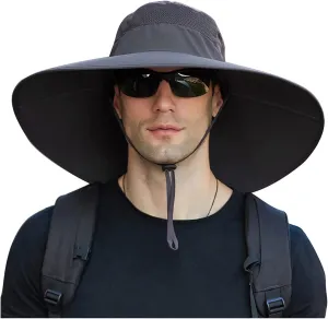 Women's Hiking Hats Ponytail Sun Hat Sun Protective Foldable Mesh Wide Brim Beach Fishing Hat