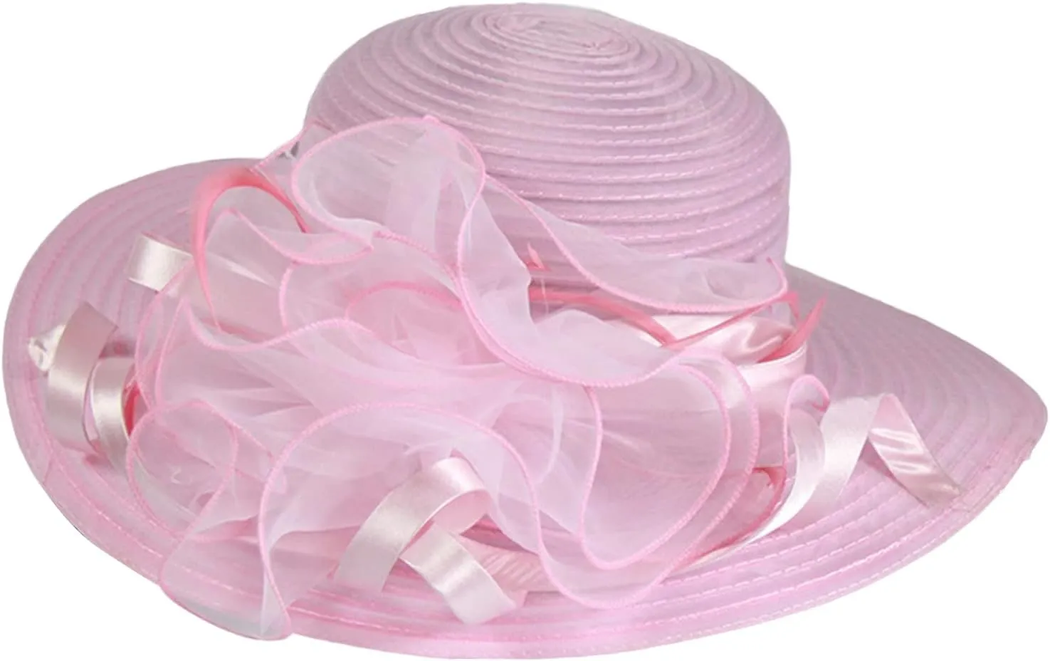 Women's Kentuck𝚢-Derby Church Dress Hat Wide Brim 𝚏 Flower Bridal Shower Hat Derby Hats for Women