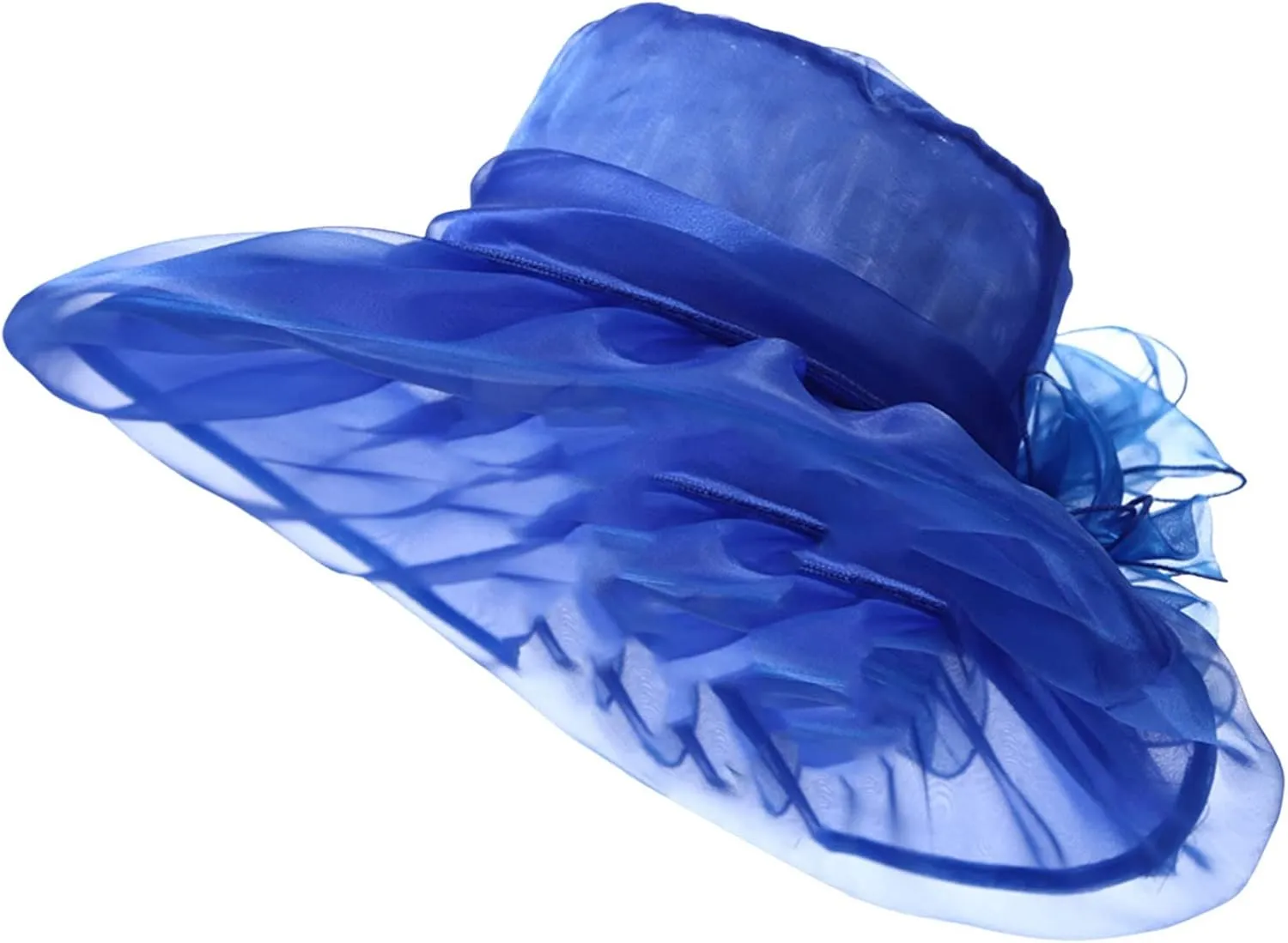 Womens Kentucky Church Derby Hats Fascinators Fancy Hats for Women Tea Party Wide Brim Organza Church Hats Sun Hats