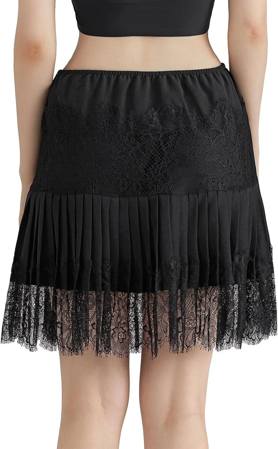 Women's Lace Mini Skirts Low Waist Flowy Ruffle Pleated Skirts Casual Trendy Fairy Aesthetic Short Skirts Streetwear