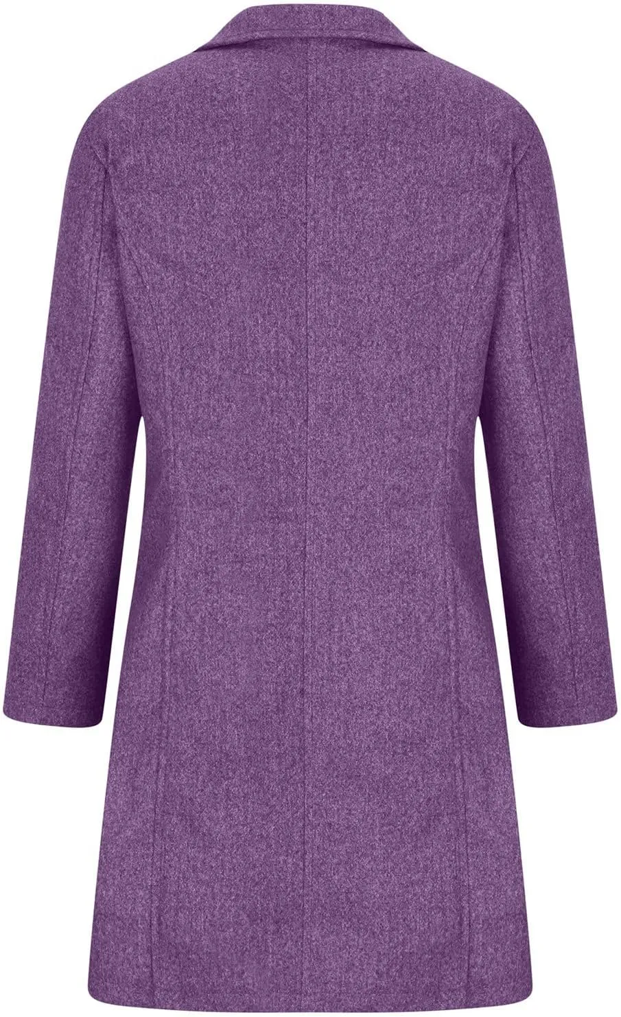 Women's Lapel Wool Coat Single Breasted Pea Coats Winter Wool Blend Blazer Jacket Mid Long Formal Office Trench Coat