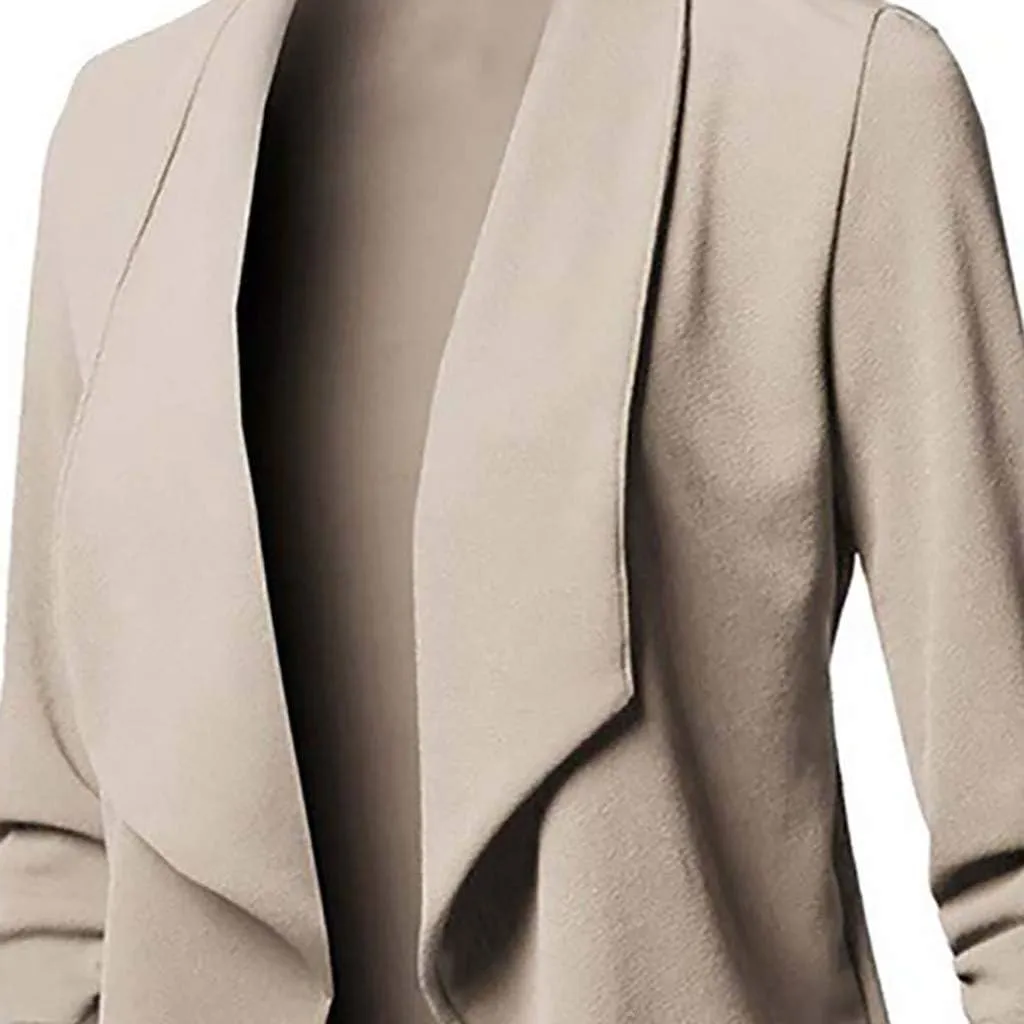 Womens Long Sleeve Crop Cardigan Blazer Lightweight Work Business Trendy Dressy Jackets Open Front Casual Suit Coats