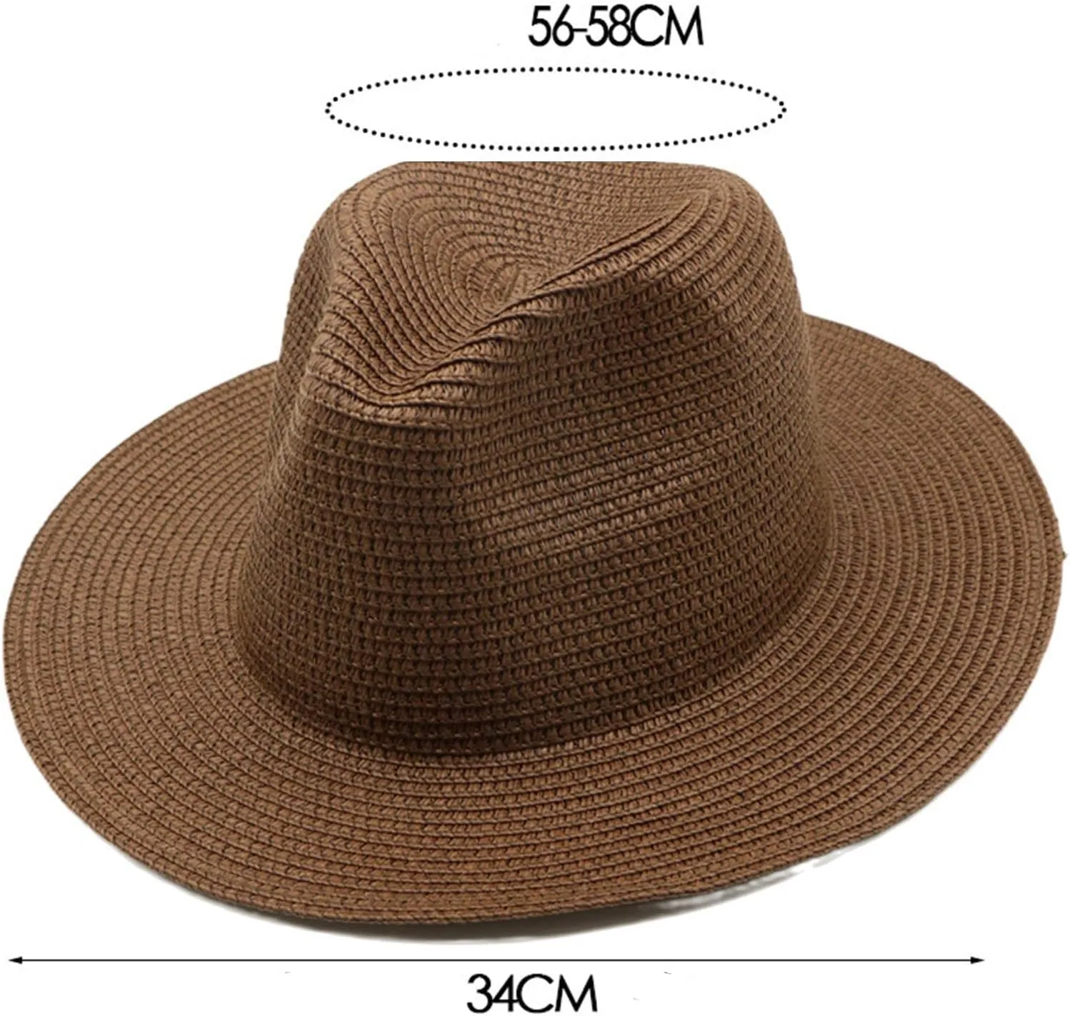 Womens Mens Wide Brim Straw Panama Hat Casual Summer Beach Sun Hat Straw Hat for Unisex Foldable Roll up Cap